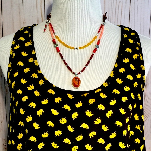 Shades of Pink Gemstone Beaded Leather Necklace - Picture 8 of 8